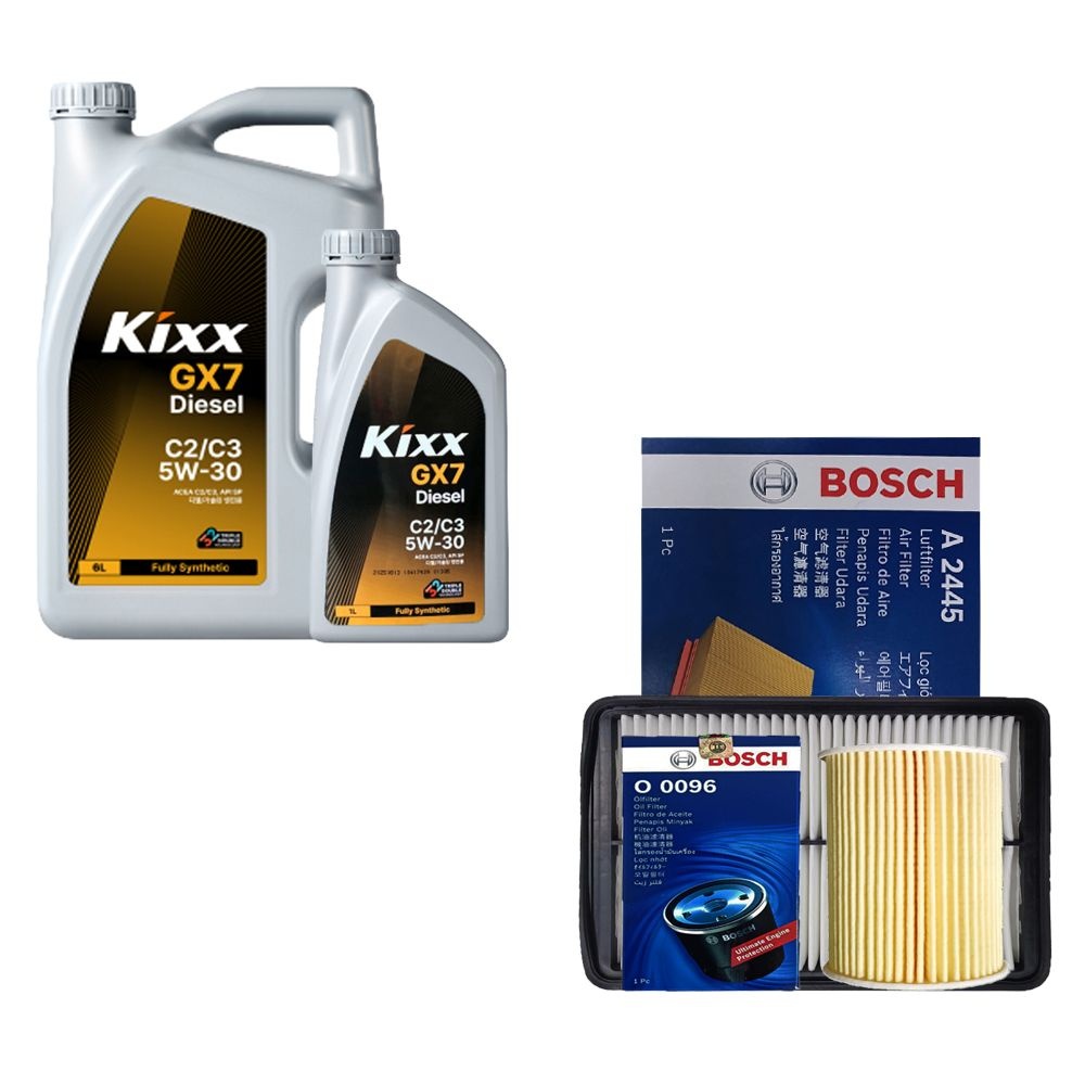 킥스 싼타페DM 디젤 킥스 GX7 5W30 7L 엔진오일 필터 세트