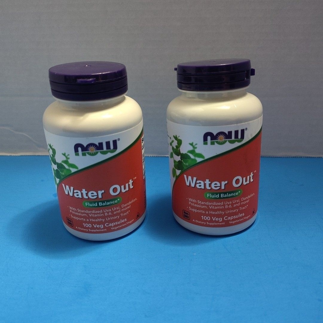 NOW Foods 워터 아웃 허브 이뇨제 2개 세트 100정채식 캡슐 유통기한 2028년 7월 137997