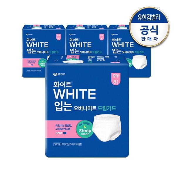 화이트 드림가드 입는오버나이트 중/대 8매x4팩