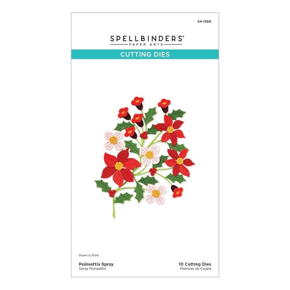 [해외] Spellbinders S4-1366 포인세티아 스프레이 에칭 다이 프롬 더 홈 포 홀리데이 컬렉션