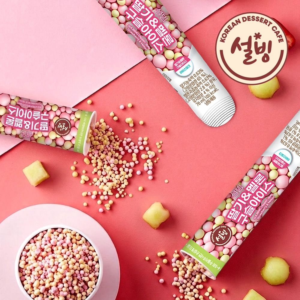 설빙 구슬아이스 70ml 딸기멜론 x12입