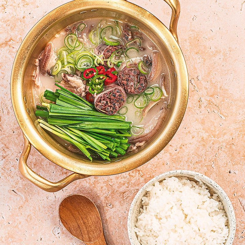 [온누리7%혜택]머릿고기 듬뿍 순대국 순한맛 얼큰한맛 5팩 (진심 순대국 5팩)