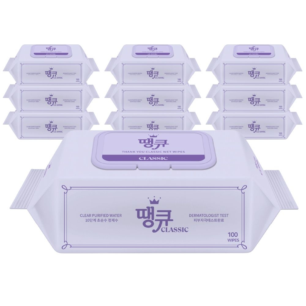 땡큐 클래식 물티슈 (캡형) 100매 x 10팩