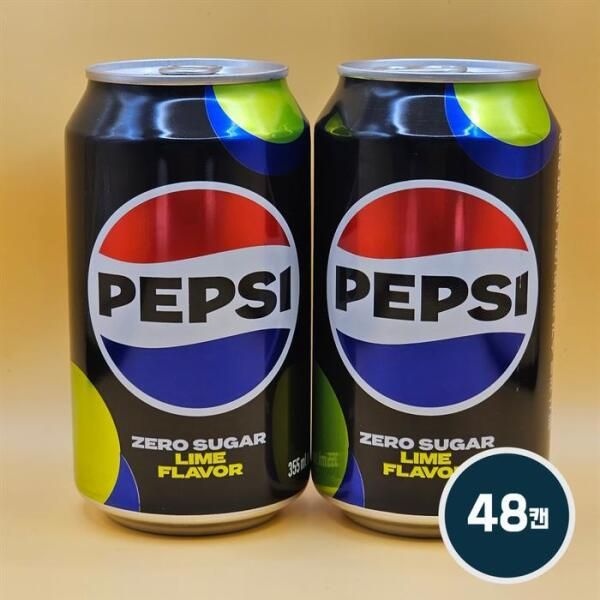[셀러허브 식품] 롯데칠성 펩시 제로 라임 355ml 48캔 캔음료 도매 탕비실 탄산음료 뚱캔