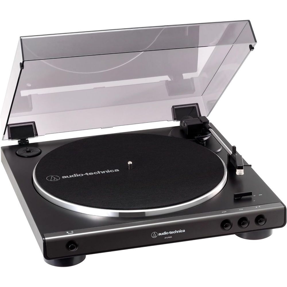 [해외] 일본 오디오테크니카 AT-LP60X DGM 전자동 턴테이블 33/45rpm 재생 벨트 구동 방식 다크 건메탈릭 120V
