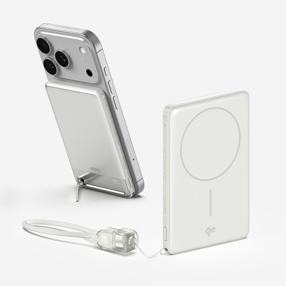 아트뮤 Qi2 15W 맥세이프 초슬림 고속 보조배터리 5000mAh QB510 화이트