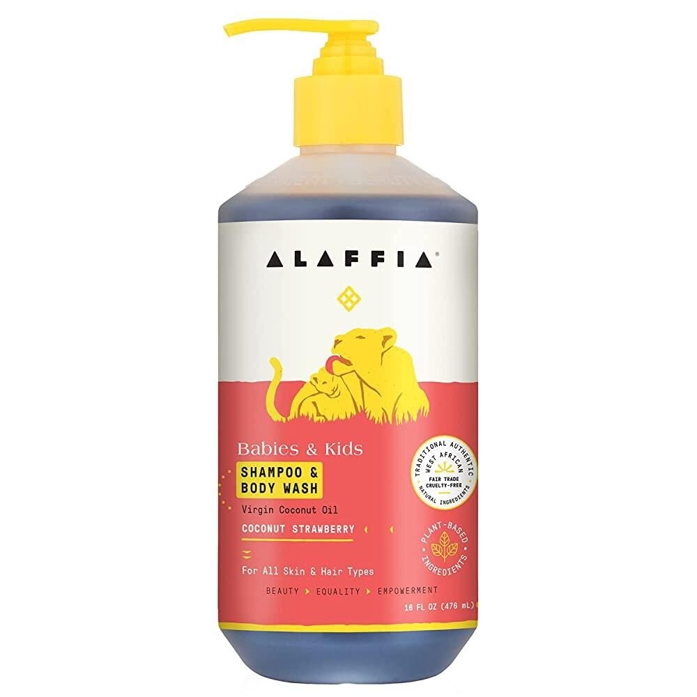 [해외] Alaffia Babies and Kids 샴푸 바디 워시 부드러운 모발과 피부 위한 부드럽고 차분한 지원 시어 버터 님 코코넛 오일 공