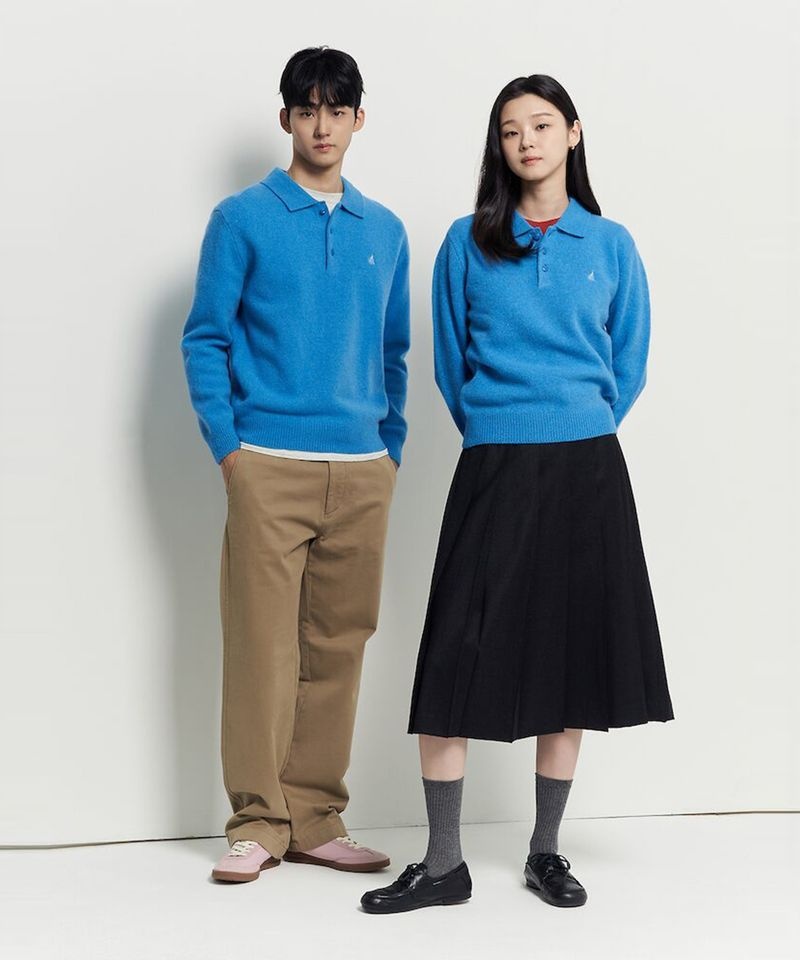 BEANPOLE MEN 빈폴 BEANPOLE MEN 푸즈예티 칼라넥 니트 블루 BC5X51C60P 1153372