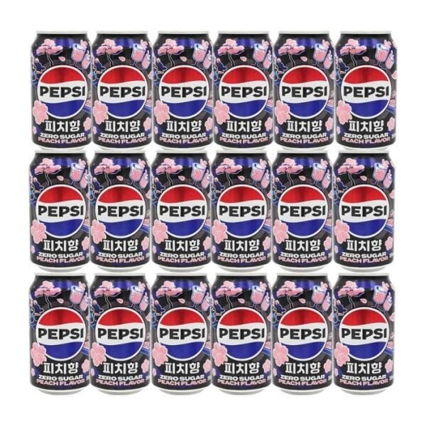 [셀러허브 식품] 펩시 제로 피치향 355ml 18캔