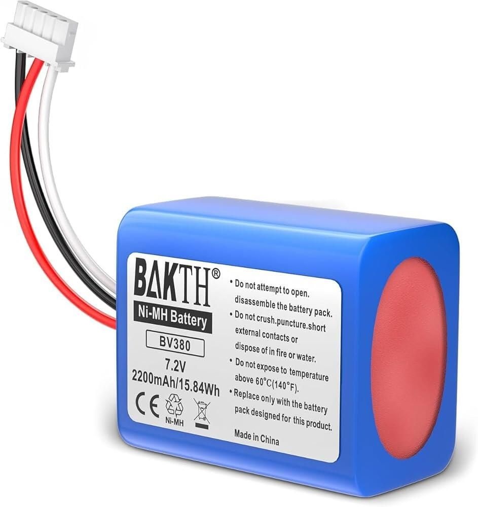 BAKTH [해외] BAKTH 실제 용량 2200mAh 7.2V NiMH 호환교체용 배터리 iRobot Braava 380 380T 390T Mint 5200 5200B 5200C 진공 청소기용 [호환]