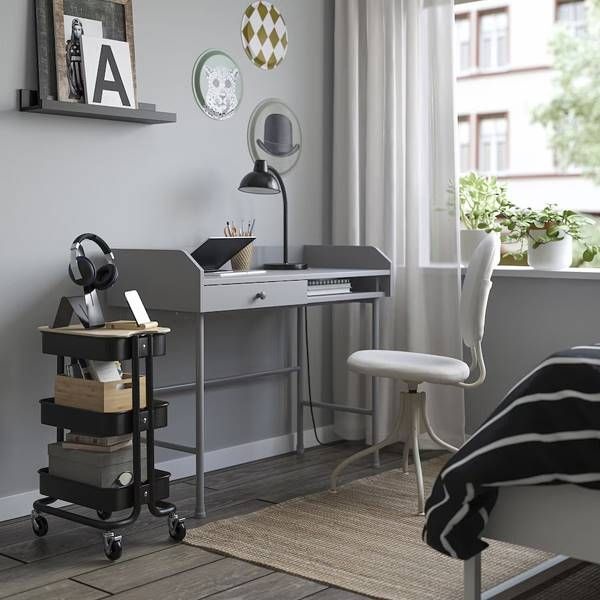 이케아 로스코그_노로바 카트+뚜껑 블랙 35x45x77cm