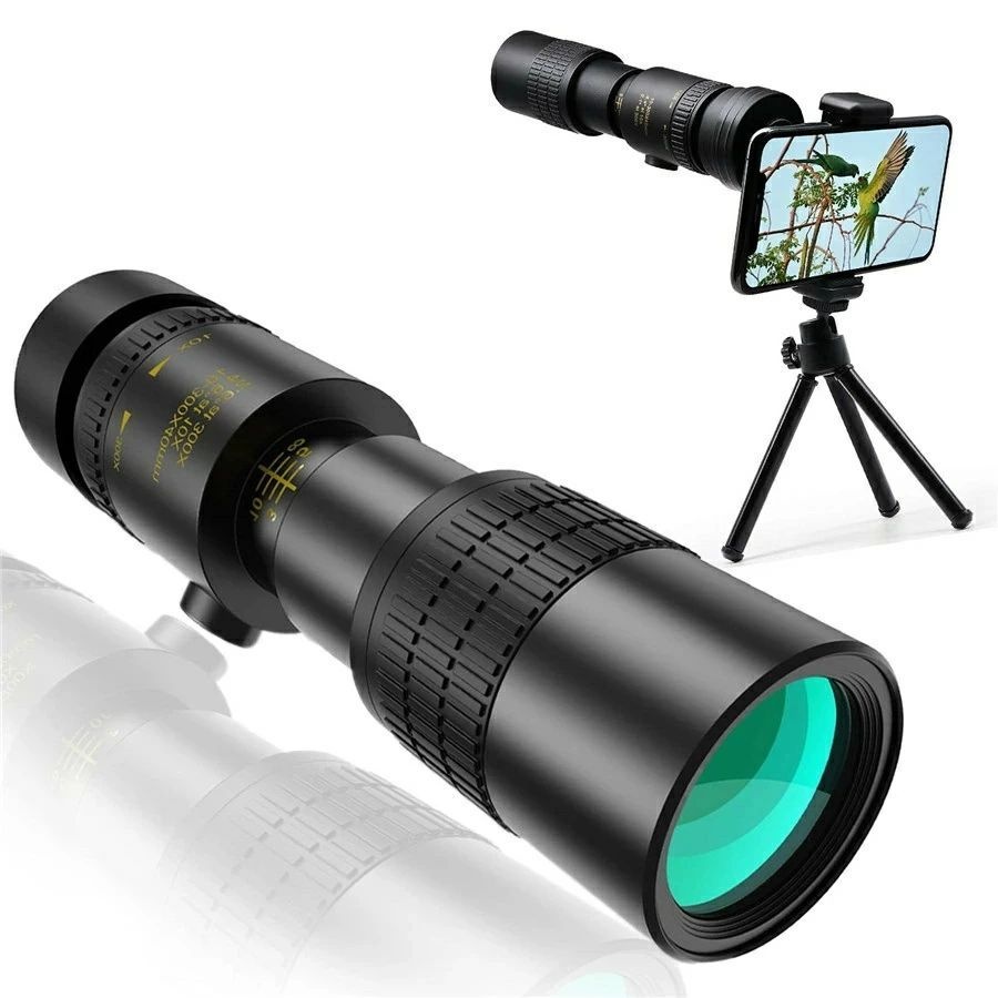 단안경 망원경 10-300배율 40mm 군용 4K 고배율 줌식 고해상도 고투과율 손떨림 방지용 삼각대 부착 방수 안개 내충