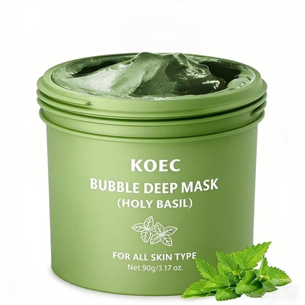 [해외] Holy Basil 버블 딥 마스크 모공 블랙헤드용 클레이 워시 오프 팩 90g / 3.17온스 [호환]