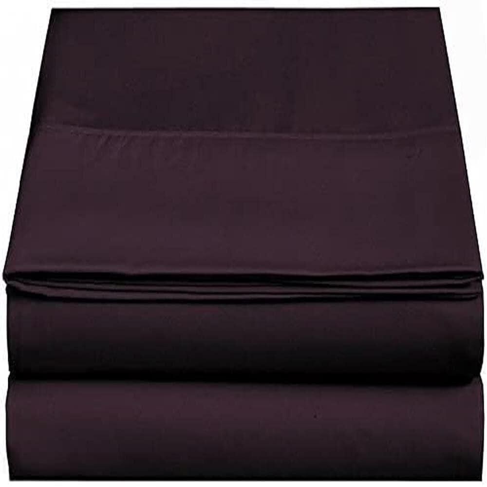[해외] 4U'LIFE 싱글 플랫 침대 시트, 매우 부드럽고 편안한 더블 Burshed Micrifiber(가지, 트윈) 169514