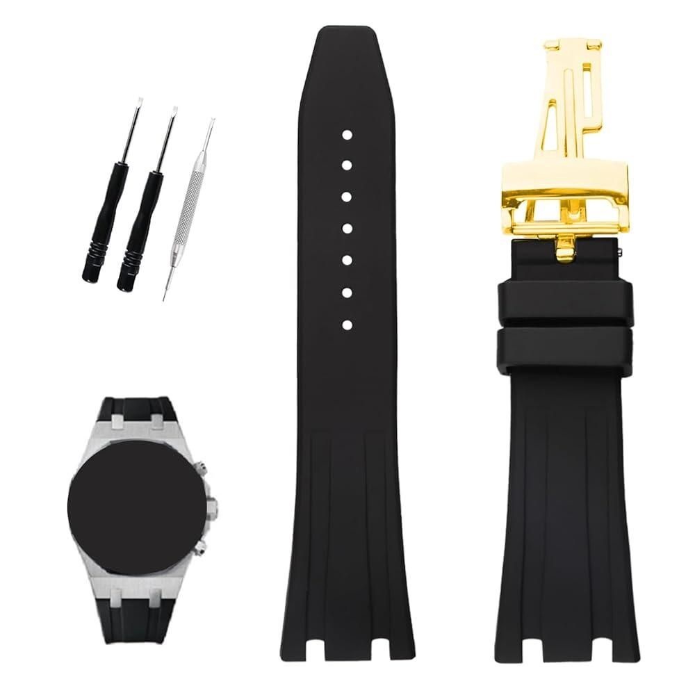 [해외] [미국수입정품] XIW 26mm Audemars Piguet AP 로열 오크 오프쇼어 워치 15703 15710 15400 26470 26400 고무 시계 밴드 교체 남성용