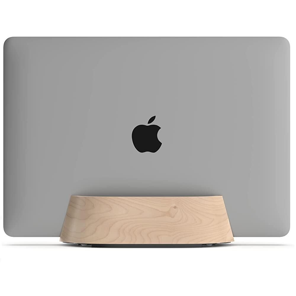 [해외] HumanCentric 비건 코냑 가죽 소재의 수직 노트북 스탠드 똑바로 조절 가능한 홀더 도크 맥북 프로 기타 노트북에 적