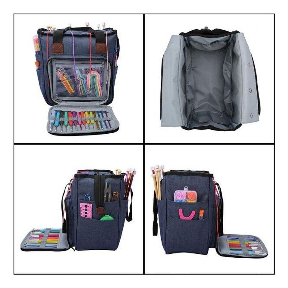 diy 바늘 블루 보관 인형 가방 휴대니팅백 공간 부업 도구 그레이 뜨개질 뜨개 생활 새해