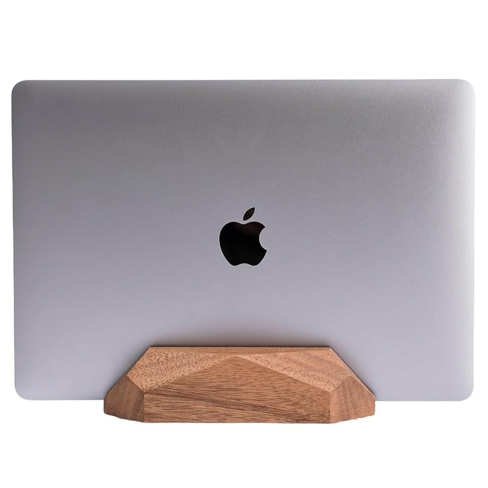 [해외] Nuvograin 조절 가능한 수직 노트북 스탠드 맥북 홀더 우드 나무 책상용 너비 도크 모든 맥북/서피스 프로에 적합 [