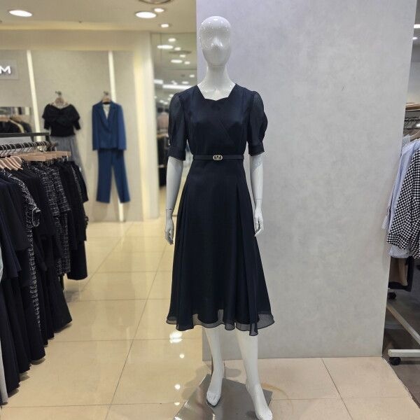 [미니멈 (패플)] [미니멈]시스루 플레어 벨트 원피스 M1BGWO3910DV_BP