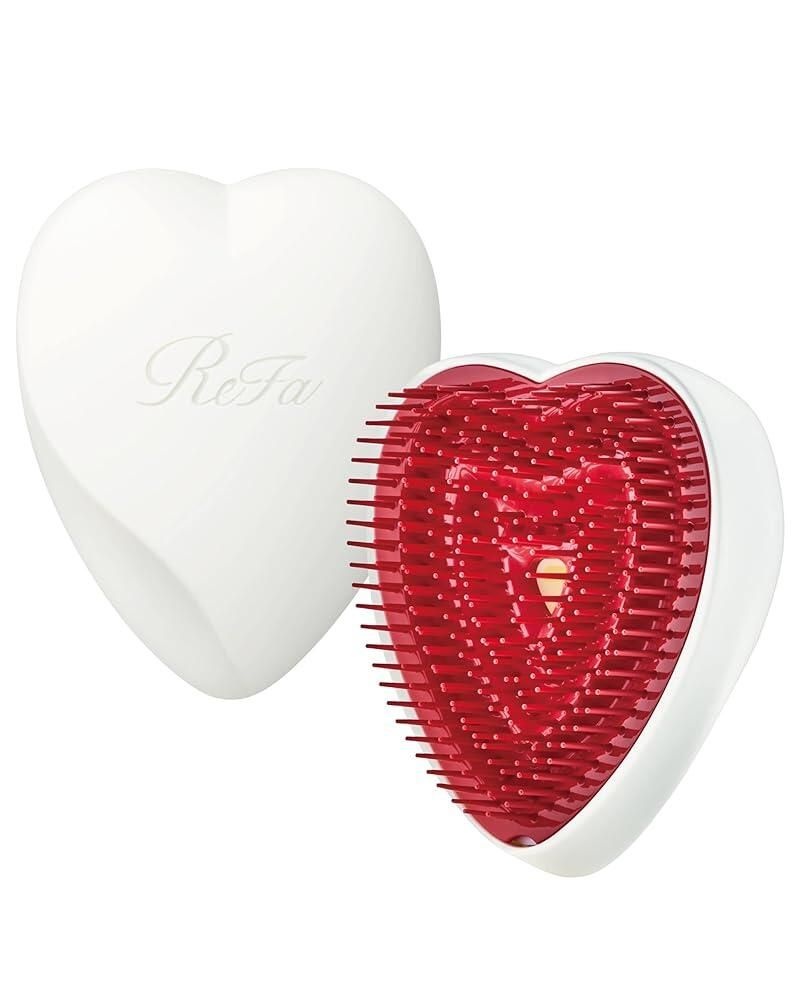 [해외] ReFa Heart Brush MATTE BLACK 여성용 하트 모양 엉킴 없는 브러시 두꺼운 모발 작은 디탱글러 휴대용 [호환]