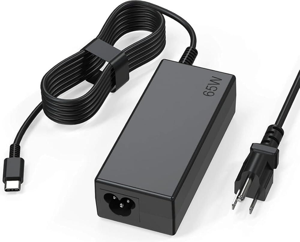 [해외] 65W USB C 노트북 충전기 레노버 씽크패드 T480 T490 T580 X1 카본 T14 T14s T16 E14 E16 요가 C940 C930 720 910 920 7i 크롬북 C330 S330