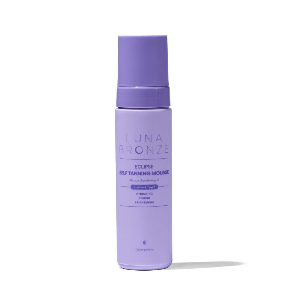 [해외] Luna Bronze Eclipse 셀프 탠 무스 미디엄 줄무늬가 없는 선리스 태너 6-8시간 골든 데블롭스 알로에 베라가 함유된 경