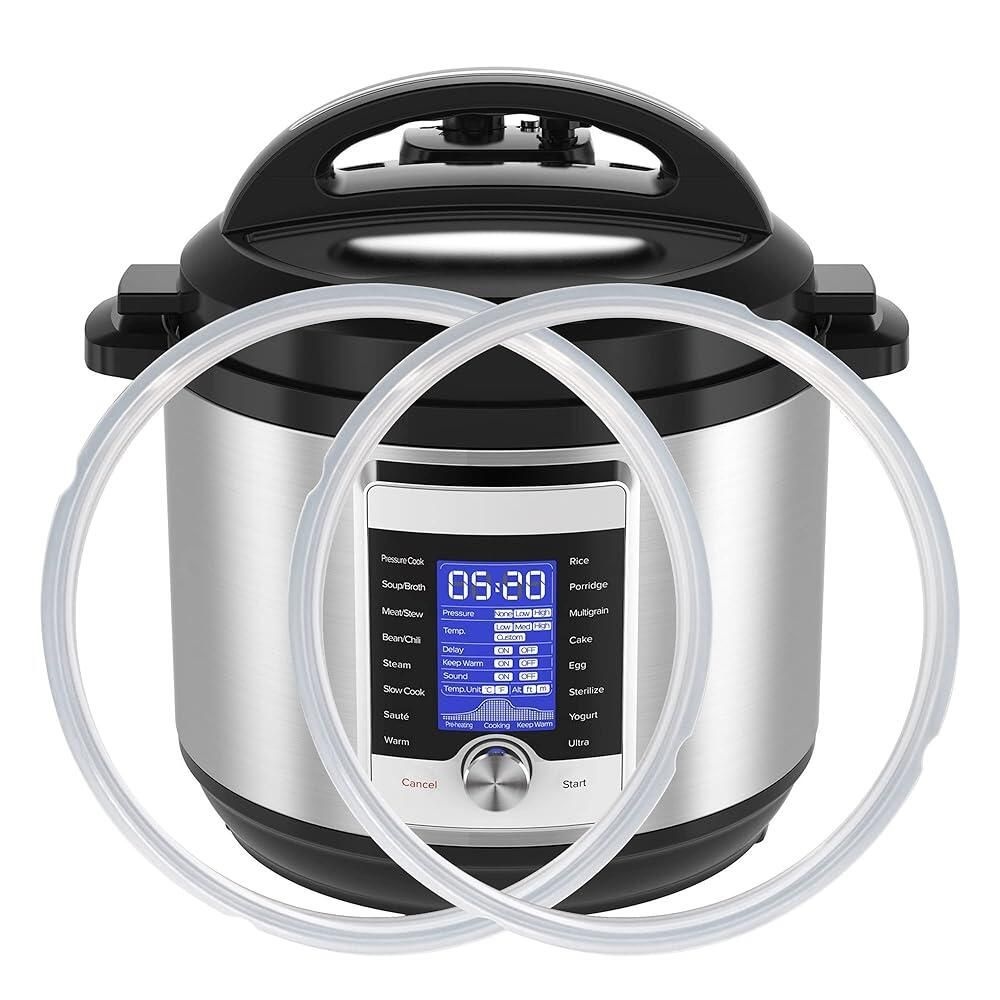 XIACIBDUS 5.7L6쿼트용 인스턴트 팟 밀봉 링 2개 호환교체용 실리콘 개스킷 씰 압력솥용 투명 인스타 포트 액서리 [호