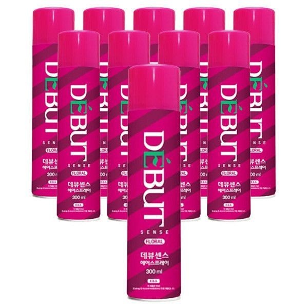 데뷰 센스 헤어스프레이 후로랄 300ml x 10개 강력 헤어 셋팅 고정 스타일링