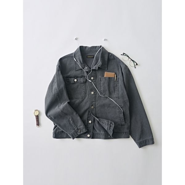 아날로그무드 [하프클럽]피그 포켓 워크자켓 (차콜)