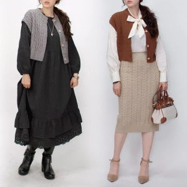 트랜디 니트 베스트/편안한 데일리 레이어드 조끼 특가판매/캐쥬얼 할머니조끼/FW55~88반