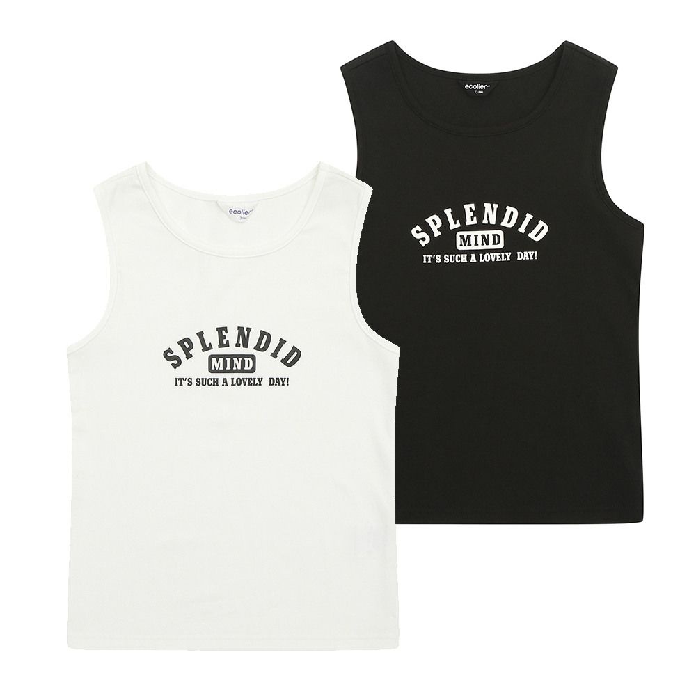 에꼴리에 [모다아울렛][에꼴리에][여름]레터링 슬림 나시티 25B0451_OD 오산동탄점