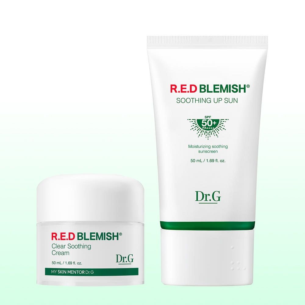 닥터지 레드 블레미쉬 클리어 수딩 크림 50mL 레드 블레미쉬 수딩 업 선 50mL 2종 세트 469198