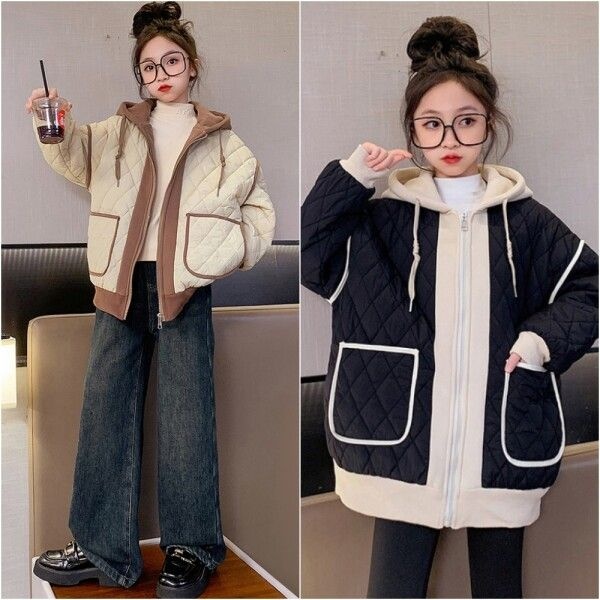 에스와이커머스 [삐삐네옷가게] 여아 주니어 루나누빔 겨울 후드집업 점퍼