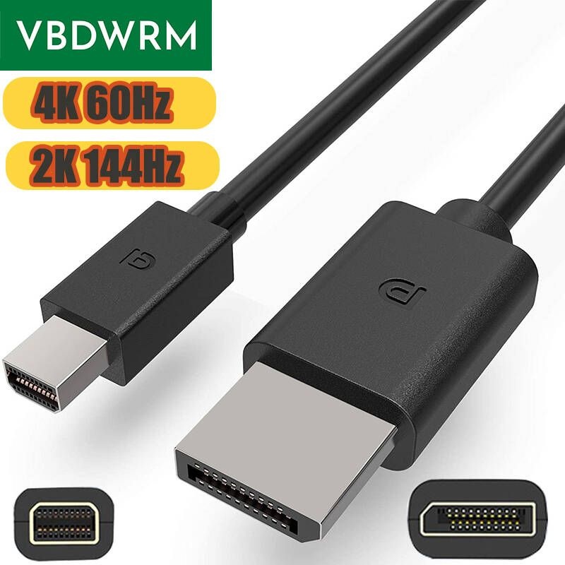 [해외] DP단자 4K 미니 DisplayPort 케이블 - 12 어댑터 Mac 모니터용 144Hz2K MDP DP