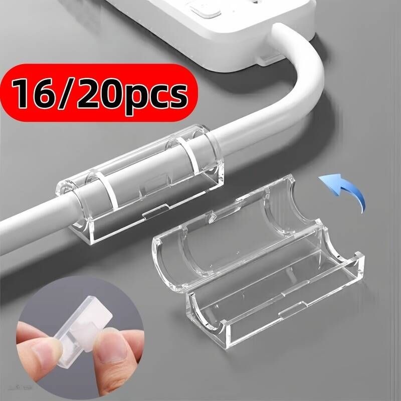 UnKnown [해외] 전선고정클립 케이블 정리 1620개 클립 관리 데스크탑 ABS 와이어 관리자 홀더 USB 충전 데이터 라인 보빈 와인더