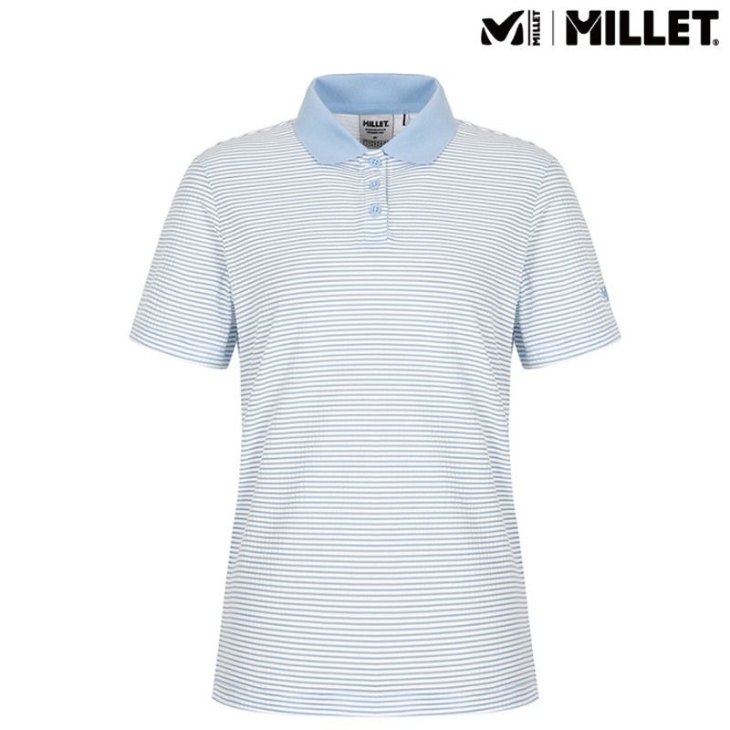 밀레 [모다아울렛][밀레]밀레 [ 25SS 할인특가 ] 여성카라티 신축성좋은 스트라이프 쿨 카라티셔츠I_US 울산점