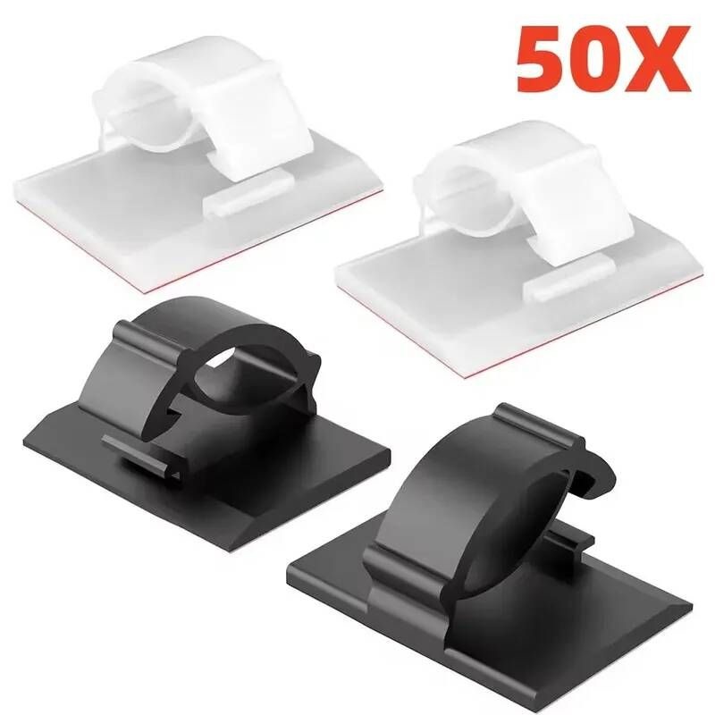 UnKnown [해외] 전선고정클립 케이블 정리 차량용 충전기 라인 클립 와이어 벽 클램프 홀더 관리 데이터 와인더 고정 타이 고정