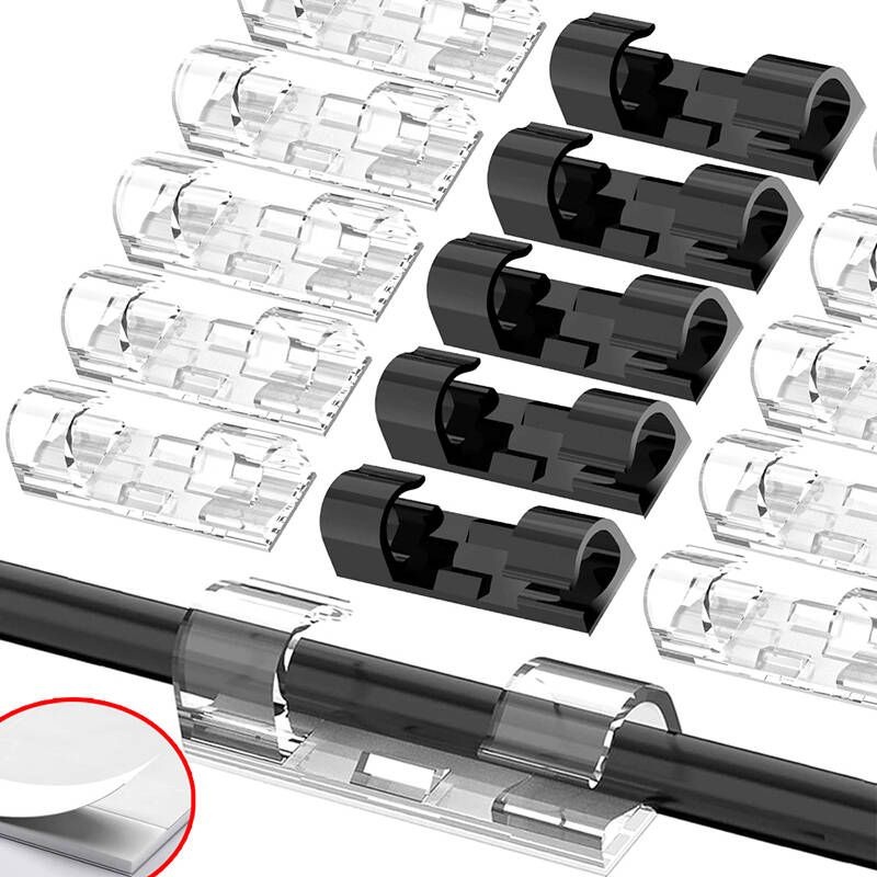 UnKnown [해외] 전선고정클립 케이블 정리 클립 데스크탑 벽 USB 관리 와이어 와인더 관리자 핸드폰 사무실 충전 데이터 라인