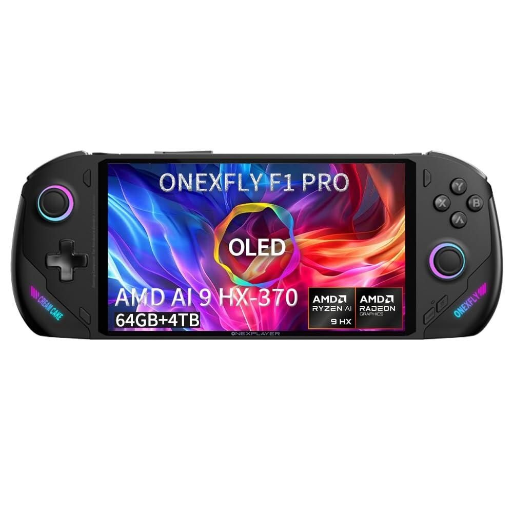 [해외] Onexfly F1 PRO AMD Ryzen AI 9 HX 370-64GB+4TB 7 Inches OLED Handheld PC Video Game Console OneXPlayer OneXFly Portable Win 11 Home OS Laptop 1920X1080