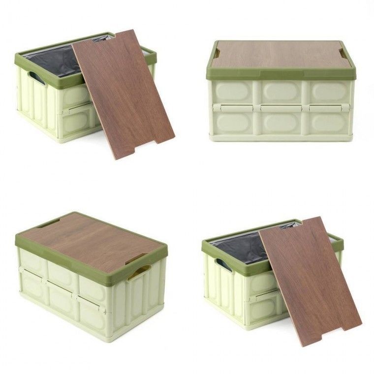 55L 캠핑 폴딩박스 +방수백 그린 접이식박스 접이식캠핑박스