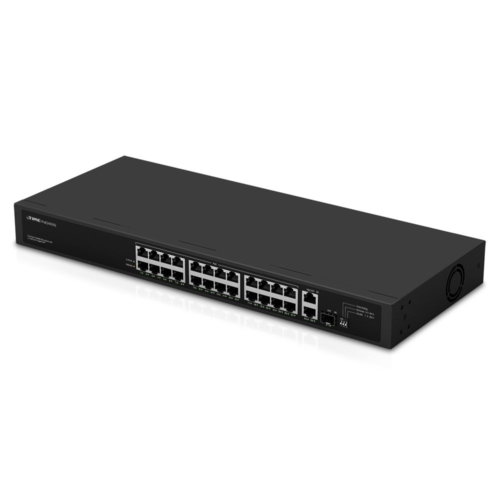 아이피타임(ipTIME) PoE2403Q 24포트(PoE) +1포트(SFP)+ 2포트(UPLINK) 제공 PoE 스위칭 허브