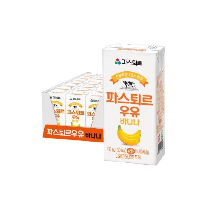 파스퇴르 바나나 우유 190ml x 24개 아이들간식