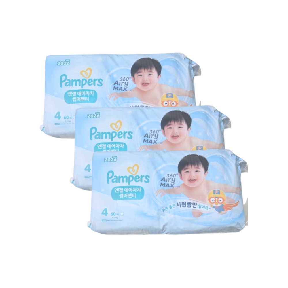 팸퍼스 2026 엔젤 에어차차 썸머팬티 기저귀 4단계 1박스 x180매
