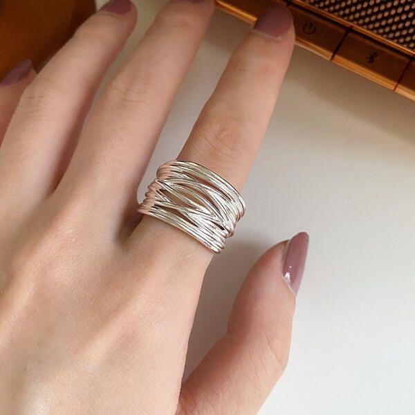 [cafls]아트박스/홀리지 세베트 매듭 꼬임 포인트 여성 실버 반지 925 silver