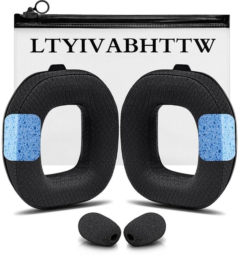 LTYIVABHTTW A50 교체용 이어패드, Astro Gen 4, 5 및 A50X 전용, 통기성 좋은 메시 원단, LTYIVABHTTW 제작, 두꺼운 메모리 폼, 향상된 내