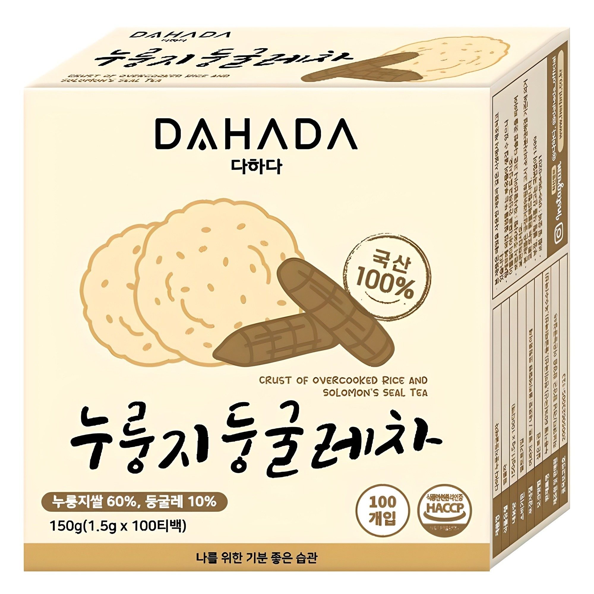 (1+2) 다하다 누룽지둥굴레차, 1.5g, 100개입, 1개 3Set