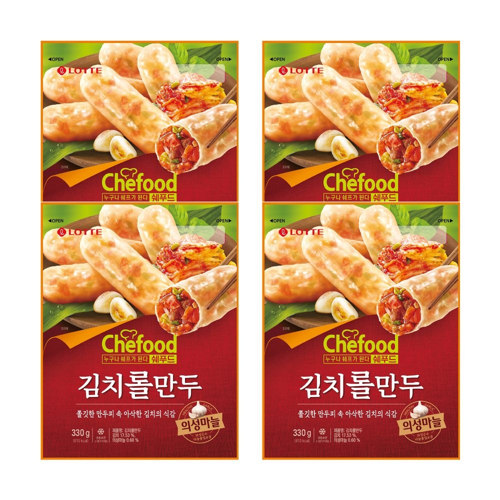 쉐푸드 만두/교자 김치롤만두, 330g, 4개
