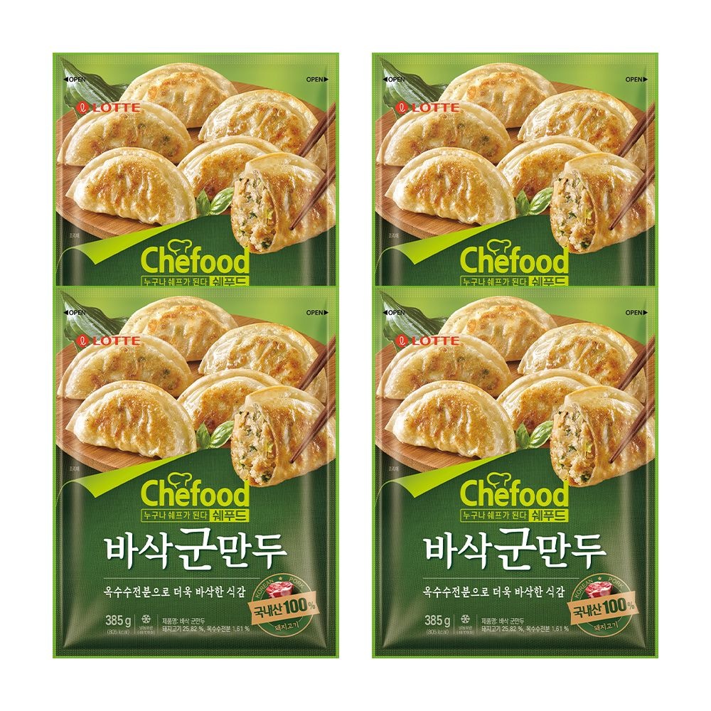 쉐푸드 만두/교자 바삭군만두, 385g, 4개