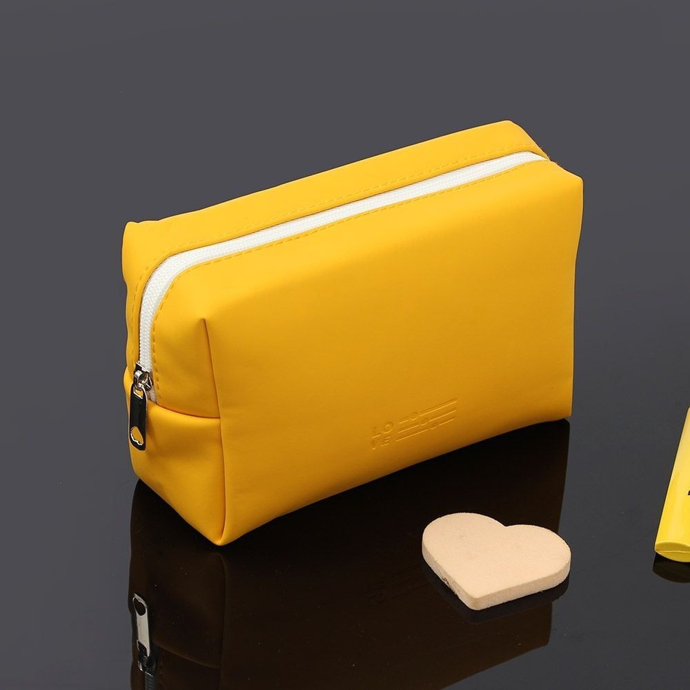 아도라블 방수파우치 옐로우 사각 화장품파우치