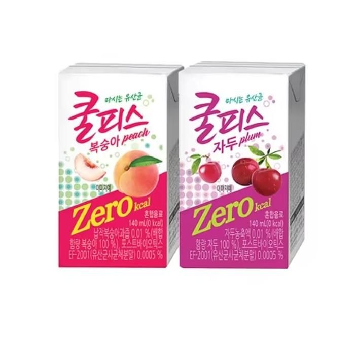 [농심] 쿨피스 제로140ml 48개(자두24개+복숭아24개)